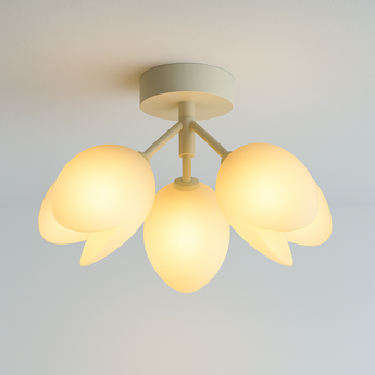 Luminária Plafon Moderna Minimalista Acrílico Bud - Ø37x25cm / Verde / Branco Quente (3000K) - ORNE™