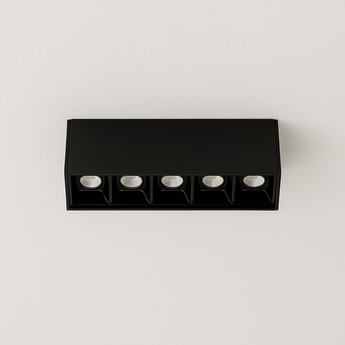 Luminária Plafon Moderna Minimalista Sobrepor Linear LED Cadency - Preto / Mini Spots / 10W / Não dimerizável / Branco Quente (3000K) - ORNE™
