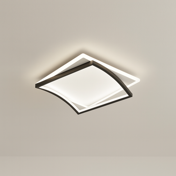 Luminária Plafon Moderna Minimalista LED Metal Dassia - 45cm / Preto / Branco Frio (6500K) - ORNE™