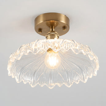 Luminária de Teto Plafon Sobrepor Redondo Clássico Moderno Vidro Canelado Metal Turku — ORNE