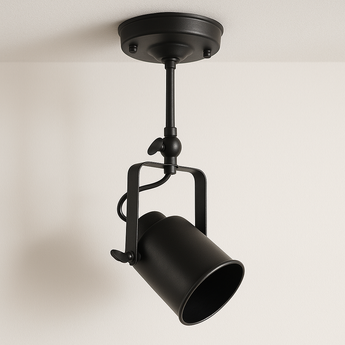 Luminária Plafon Moderno Retrô Industrial Articulado Elements - Plafon / E27 / Metal / Preto - ORNE™