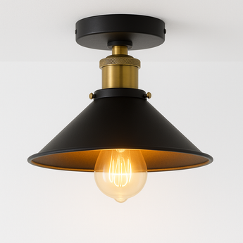 Luminária Plafon Moderno Industrial Retrô Mettre - Ø22cm - ORNE™
