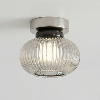 Luminária de Teto Plafon Sobrepor Redondo Moderno Minimalista Vidro Canelado Metal Globo Chapel — ORNE
