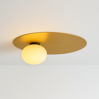 Luminária Plafon Moderna Minimalista Metal Fello - Ø36cm / Dourado / Branco Quente (3000K) - ORNE™