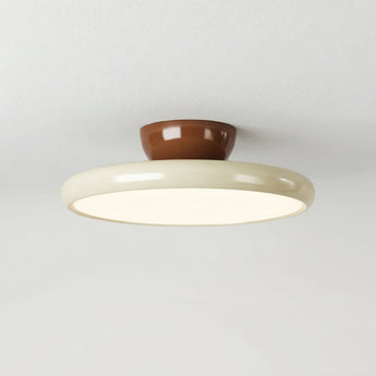 Luminária de Teto Plafon Sobrepor Redondo Moderno Minimalista Metal Bege LED Fengtai — ORNE