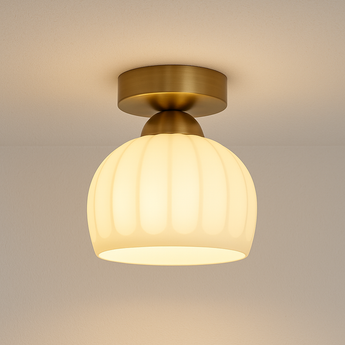 Luminária Plafon Moderna Minimalista Cerâmica Oda - Dourado - ORNE™