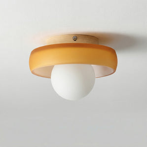 Luminária de Teto Plafon Sobrepor Redondo Moderno Minimalista Vidro Metal Globo Springs — ORNE