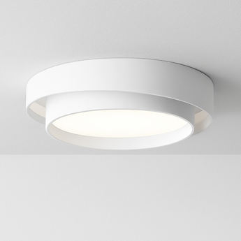 Luminária Plafon Moderna Minimalista LED Metal Acrílico Vathy - Ø40cm / Branco / Branco Quente (3000K) - ORNE™