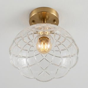 Luminária de Teto Plafon Sobrepor Redondo Retrô Vintage Vidro Metal Globo Pinne — ORNE