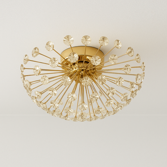 Luminária Plafon Moderna Minimalista Vidro Metal Lemonder - Dourado / Vidro e Alumínio / Ø35cm - ORNE™