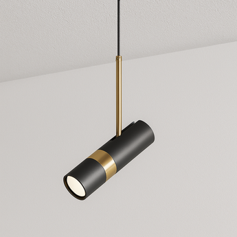 Luminária Pendente Moderno Minimalista Articulado Brooke - Preto / Branco Quente (3000K) - ORNE™