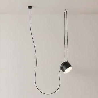 Luminária Pendente Moderna Minimalista Aim Fantasy - Preto / 1 cúpula / 200cm / Ø18cm - ORNE™