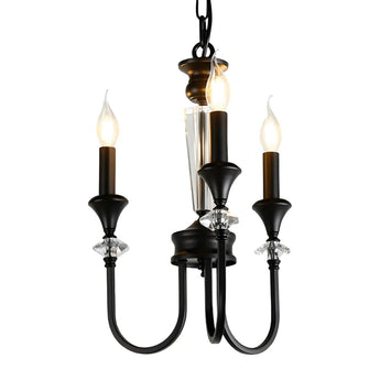 Luminária Pendente Moderna Clássica Candelabro Industrial Metal Velas Halop - Modelo 03 bulbos | Ø36cm - ORNE™