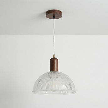 Luminária Pendente Clássico Moderno Madeira Vidro Loker — ORNE