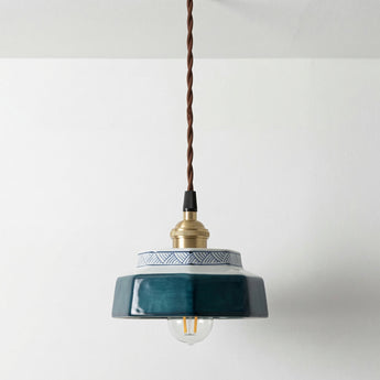 Luminária Pendente Clássico Retrô Vintage Cerâmica Metal Figeac — ORNE