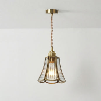 Luminária Pendente Clássico Retrô Vintage Vidro Metal Dourado Pawe — ORNE