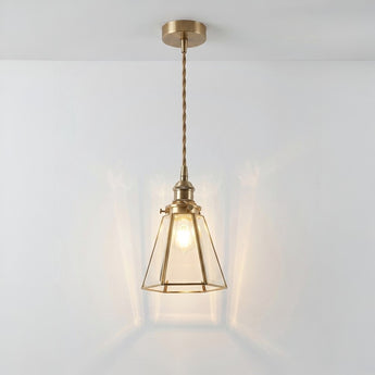 Luminária Pendente Clássico Retrô Vintage Vidro Metal Dourado Tilili — ORNE
