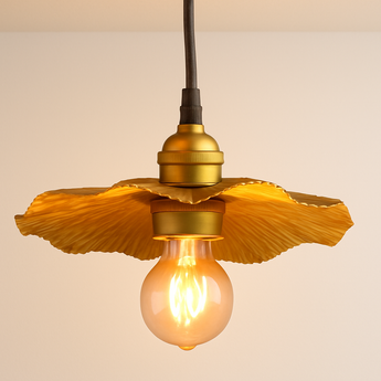 Luminária Pendente Minimalista Metal Jager - Dourado / Ø22x9cm - ORNE™