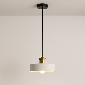 Luminária Pendente Moderna Minimalista Industrial Metal Flash - Ø16cm / Branco / Branco Neutro (4000K) - ORNE™