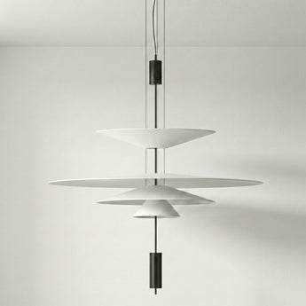 Luminária Pendente Moderno Minimalista Acrílico Metal LED Flamingo 4 Camadas — ORNE