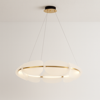Luminária Pendente Moderna Minimalista LED Acrílico Metal Galva - Ø60cm / Branco Quente (3000K) - ORNE™