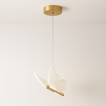 Luminária Pendente Moderno Minimalista Borboleta Fly - 1 borboleta / Branco Quente (3000K) - ORNE™