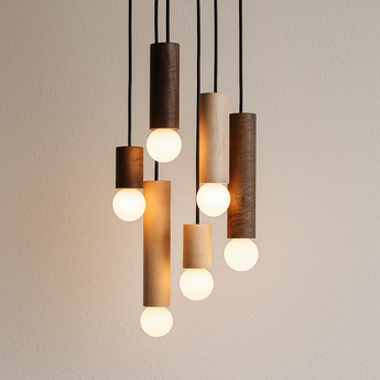 Luminária Pendente Moderno Minimalista Madeira Nogueira Elwood Match — ORNE