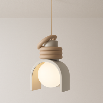Luminária Pendente Moderna Minimalista Play Dough - Branco / Branco Neutro (4000K) - ORNE™
