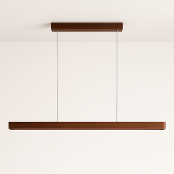 Luminária Pendente Moderna Minimalista LED Madeira Falcari - 80cm / Branco Quente (3000K) - ORNE™