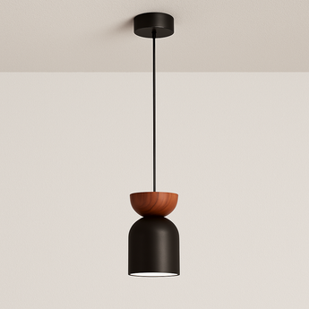 Luminária Pendente Moderna Minimalista LED Metal Occi - Preto Fosco / Ø8x14cm / Alumínio / Branco Quente (3000K) - ORNE™
