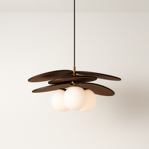 Luminária Pendente Moderna Minimalista Metal Vidro Tecido Ridala - Vidro Branco / Ø60x35cm - ORNE™