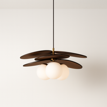 Luminária Pendente Moderna Minimalista Metal Vidro Tecido Ridala - Vidro Branco / Ø60x35cm - ORNE™