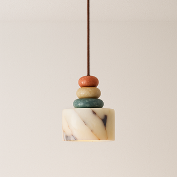 Luminária Pendente Moderna Minimalista Mármore Gosty - Ø12x15cm / Mármore - ORNE™