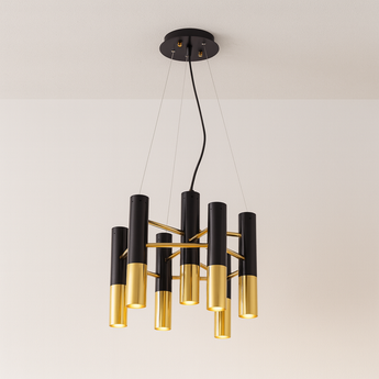 Luminária Pendente Moderna Minimalista Metal Boho - 7 Lâmpadas / Branco Quente (3000K) - ORNE™