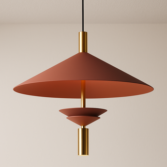 Luminária Pendente Moderna Minimalista Metal LED Oslo - Vermelho / Spot / Ø30cm / Branco Quente (3000K) - ORNE™