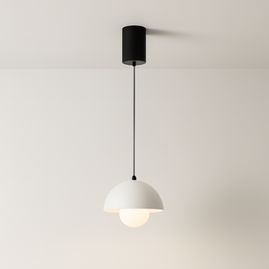 Luminária Pendente Moderna Minimalista LED Metal Acrílico Falira - Branco / Ø18cm - ORNE™