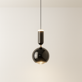 Luminária Pendente Moderna Minimalista LED Metal Acrílico Soatle - Preto / Branco Neutro (4000K) - ORNE™