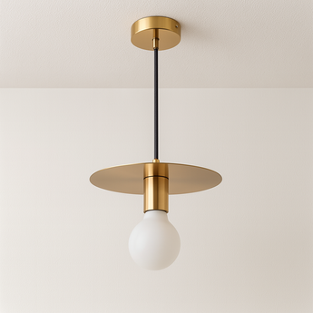 Luminária Pendente Moderna Minimalista Metal Tenant - Dourado / Branco Quente (3000K) - ORNE™