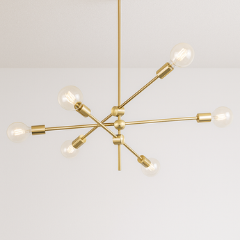 Luminária Pendente Moderno Minimalista Metal Sputnik Pole - 6 lâmpadas / Dourado - ORNE™