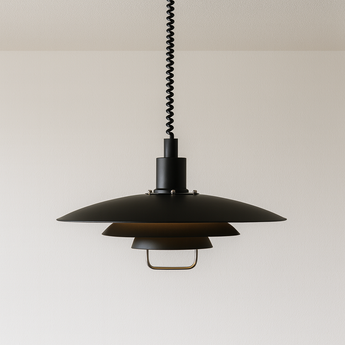 Luminária Pendente Moderno Minimalista Kirkenes - Ø38cm / Preto - ORNE™
