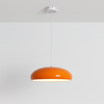 Luminária Pendente Moderna Minimalista Metal Reseda - Ø45x15cm / Laranja / Alumínio - ORNE™
