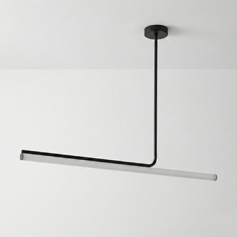 Luminária Pendente Moderno Minimalista Metal Linear Preto LED Belga — ORNE