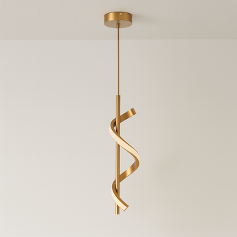 Luminária Pendente Moderno Minimalista Metal LED Cyrve - Dourado / Branco Quente (3000K) - ORNE™
