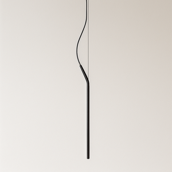 Luminária Pendente Moderna Minimalista LED Metal Ropka - Ø3x60cm / Preto / Branco Quente (3000K) - ORNE™