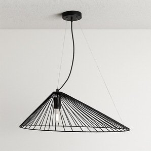 Luminária Pendente Moderno Minimalista Metal Preto Straw Preto — ORNE