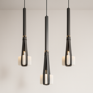 Luminária Pendente Moderna Minimalista LED Resina Metal Gon - Ø15x52cm / Branco Quente (3000K) - ORNE™
