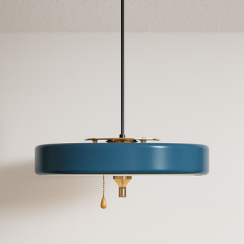 Luminária Pendente Moderna Minimalista Metal LED Milan - Azul / Ø35cm - ORNE™