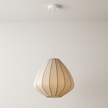 Luminária Pendente Minimalista Tecido Brea - Ø30x26cm - ORNE™