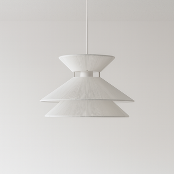 Luminária Pendente Moderna Minimalista Metal Tecido Greater - Ø35x23cm / Alumínio e Tecido - ORNE™