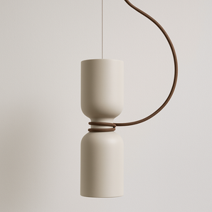 Luminária Pendente Moderno Minimalista Volumes Nia - Ø13x40cm / Branco / Branco Quente (3000K) - ORNE™